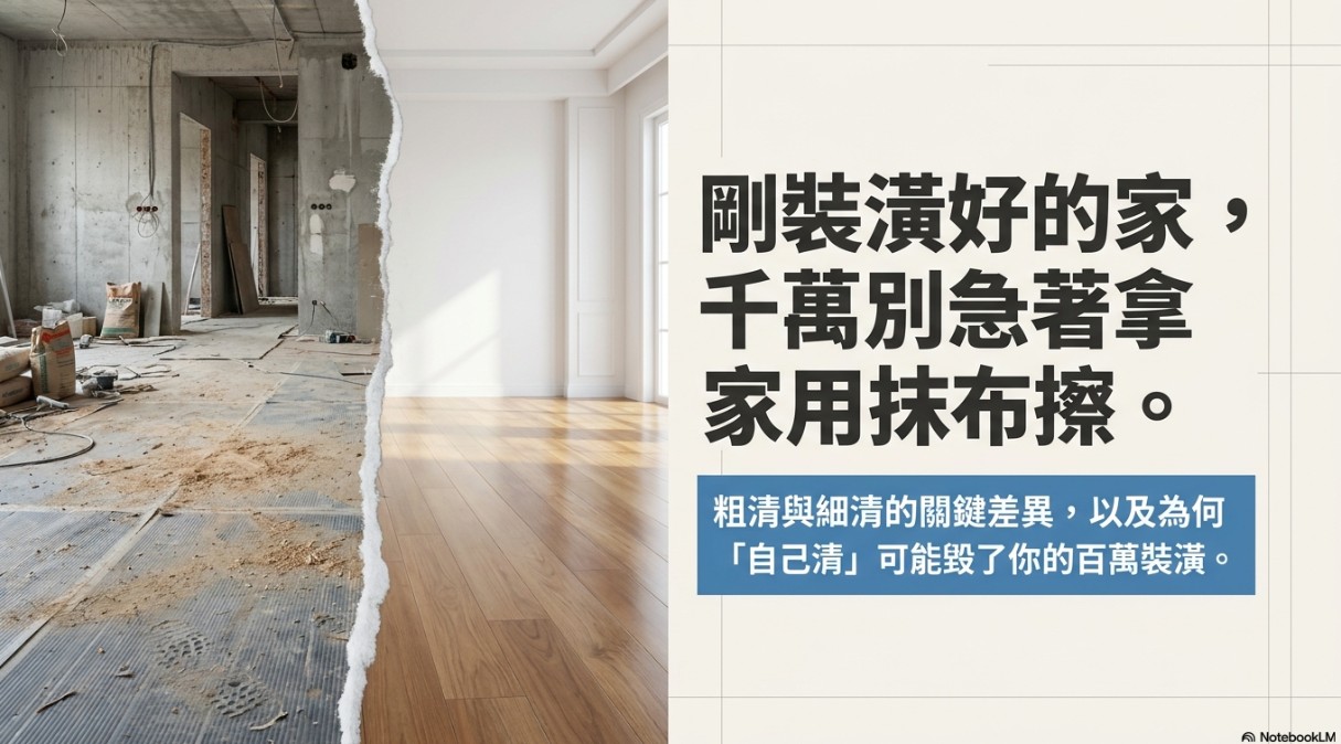 裝潢後清潔一定要請人嗎？粗清、細清差在哪，一篇搞懂